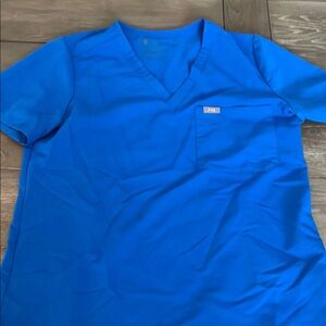 Figs Blue Scrub Top
